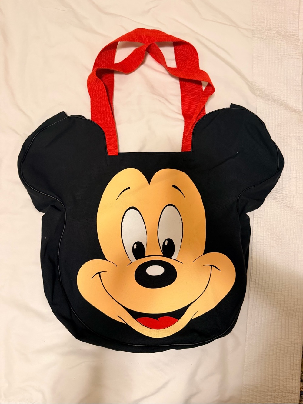 Disney-Inspired Black Tote with Red Handles